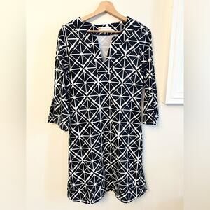 Jude Connally black and white geometric dress jersey print sprint